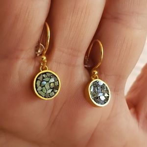 18k Polki Diamond Chip 925 Silver Drop Earrings